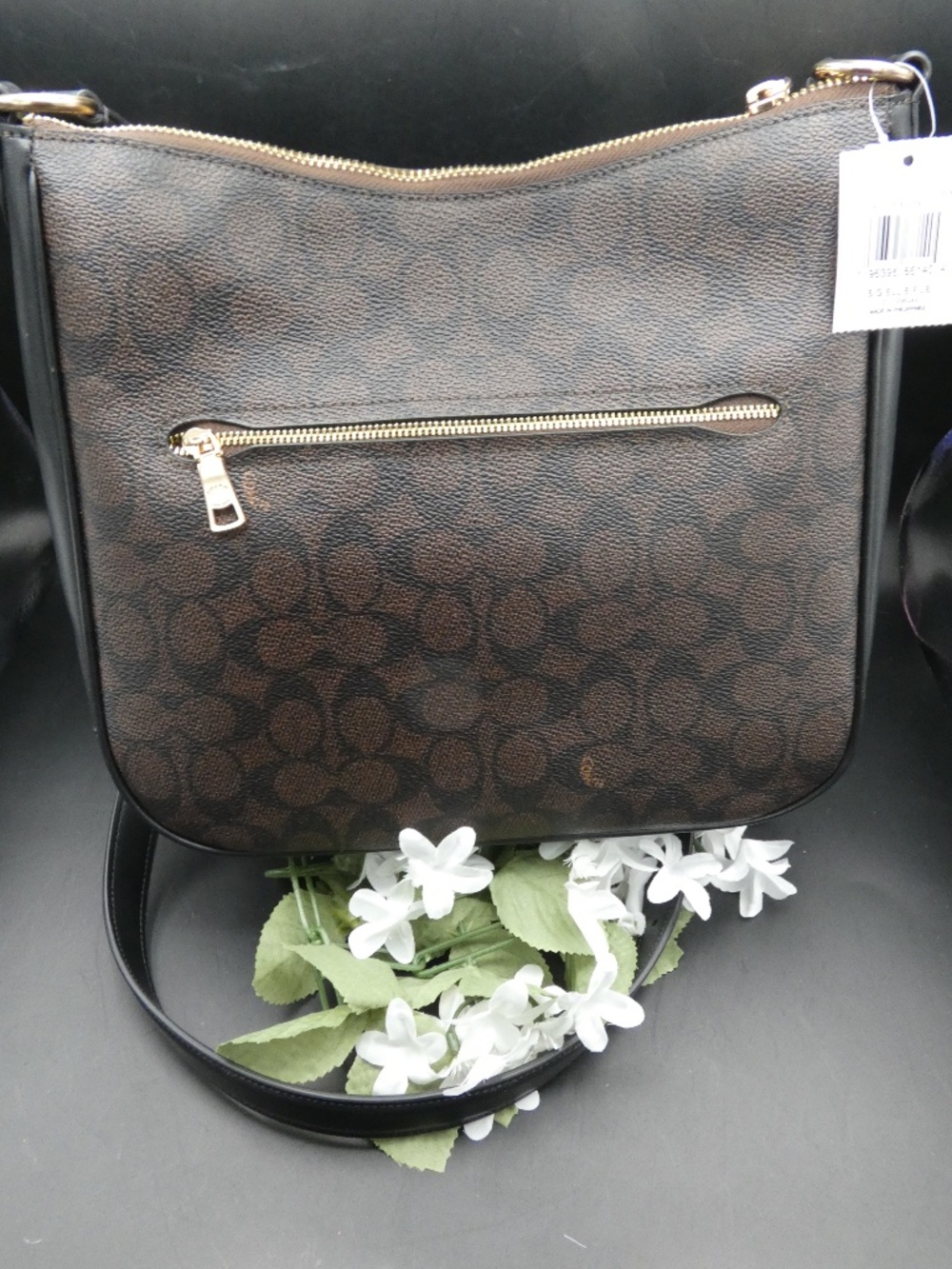 Coach Ellie File Bag in Walnut and Black - Picture 2 of 4